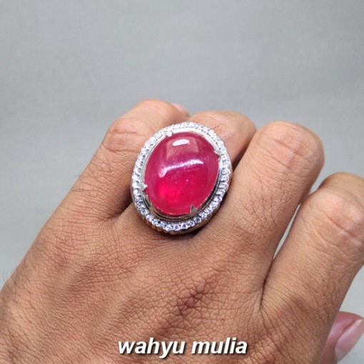 gambar jual Batu Cincin Permata Ruby Merah Delima asli berkhodam berserttifikat natural bagus afrika tua menyala harga khasiat ciri_9
