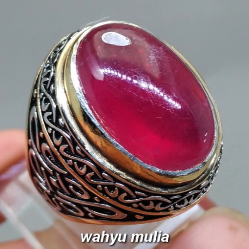 gambar jual Cincin Batu Akik Ruby Merah Delima asli bersertifikat berkhodam bagus khasiat ciri harga afrika birma _1