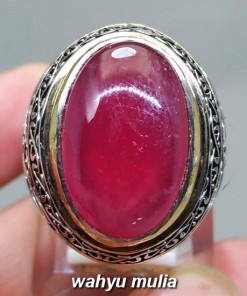 gambar jual Cincin Batu Akik Ruby Merah Delima asli bersertifikat berkhodam bagus khasiat ciri harga afrika birma _2