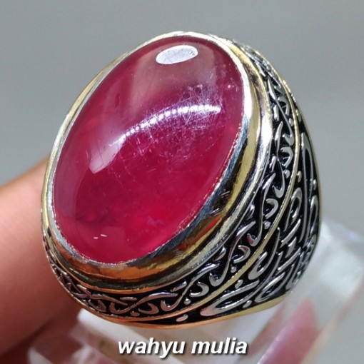 gambar jual Cincin Batu Akik Ruby Merah Delima asli bersertifikat berkhodam bagus khasiat ciri harga afrika birma _3