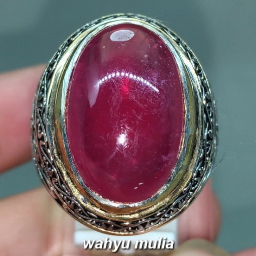 gambar jual Cincin Batu Akik Ruby Merah Delima asli bersertifikat berkhodam bagus khasiat ciri harga afrika birma _5