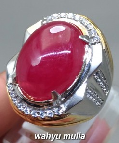 harga jual Batu Cincin Permata Merah Ruby Delima asli berkhodam bersertifikat afrika birma pigeon tua kegunaan mustika asal_3