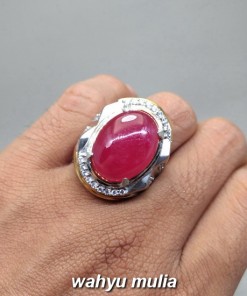 harga jual Batu Cincin Permata Merah Ruby Delima asli berkhodam bersertifikat afrika birma pigeon tua kegunaan mustika asal_9