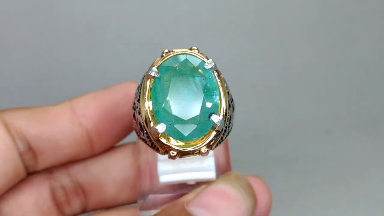 Batu Cincin Zamrud  Emerald Beryl Besar asli Kode 1633 