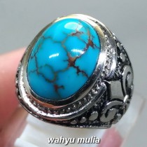  Batu  Cincin Phirus Persia Biru  Urat Emas asli Kode 1645 