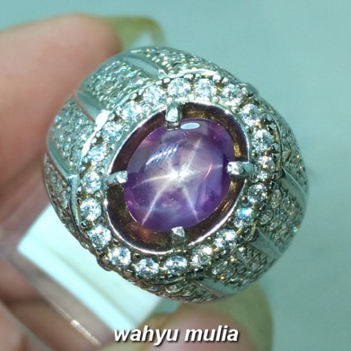 Gambar Purple Star Safir Ungu Ceylon Mata Udang asli Bersertifikat berkhodam ciri harga khasiat selon srilangka_1