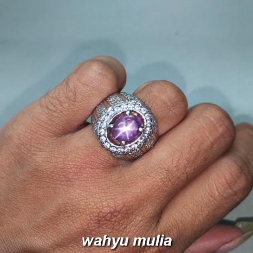 Gambar Purple Star Safir Ungu Ceylon Mata Udang asli Bersertifikat berkhodam ciri harga khasiat selon srilangka_5