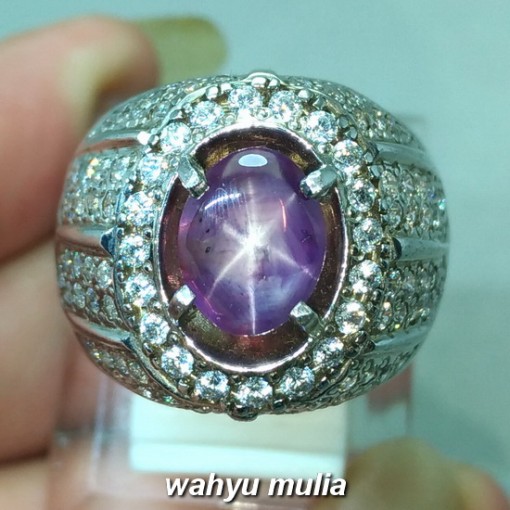 Gambar Purple Star Safir Ungu Ceylon Mata Udang asli Bersertifikat berkhodam ciri harga khasiat selon srilangka_8