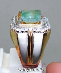 Jual Cincin Batu Mulia Zamrud Emerald Beryl Kotak asli bersertifikat pria wanita bagus berkualitas_3
