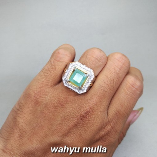 Jual Cincin Batu Mulia Zamrud Emerald Beryl Kotak asli bersertifikat pria wanita bagus berkualitas_4