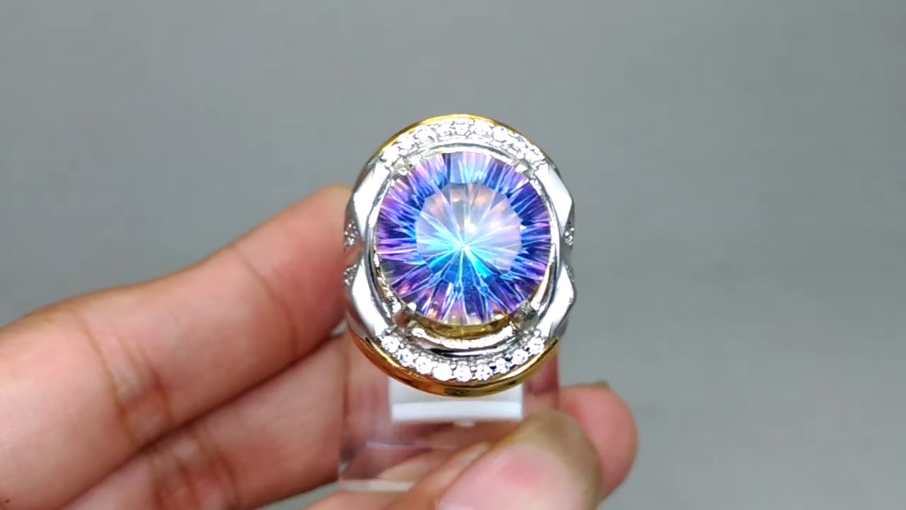  Batu  Cincin Kinyang Pelangi Mistik  Quartz asli Kode 1660 