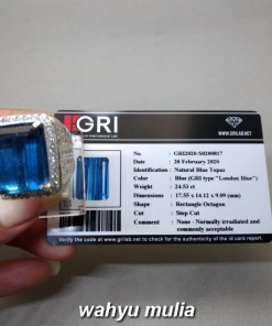 foto Blue Topaz London Besar Jumbo Kotak asli Bersertifikat memo gri berkhodam bagus big size ciri harga khasiat biru tua_6