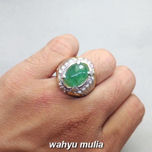 foto Cincin Batu Permata Zamrud Emerald Beryl asli bersertifikat kolombia berkhodam khasiat jenis harga bagus pria_4