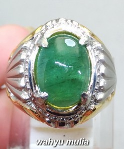 foto Cincin Batu Permata Zamrud Emerald Beryl asli bersertifikat kolombia berkhodam khasiat jenis harga bagus pria_5