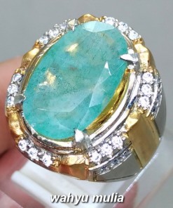 foto jual Cincin Batu Zamrud Emerald Beryl Besar asli bersertifikat berkhodam khasiat harga colombia jumbo ciri bagus bening_1
