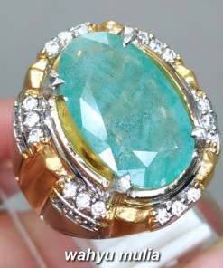 foto jual Cincin Batu Zamrud Emerald Beryl Besar asli bersertifikat berkhodam khasiat harga colombia jumbo ciri bagus bening_2