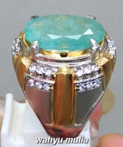 foto jual Cincin Batu Zamrud Emerald Beryl Besar asli bersertifikat berkhodam khasiat harga colombia jumbo ciri bagus bening_3