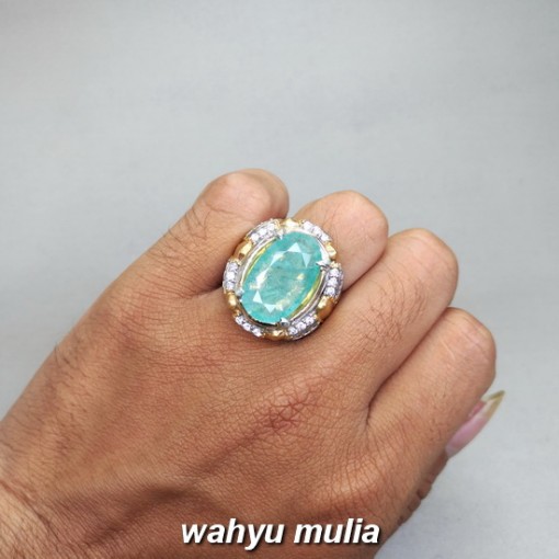 foto jual Cincin Batu Zamrud Emerald Beryl Besar asli bersertifikat berkhodam khasiat harga colombia jumbo ciri bagus bening_4