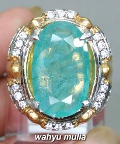 foto jual Cincin Batu Zamrud Emerald Beryl Besar asli bersertifikat berkhodam khasiat harga colombia jumbo ciri bagus bening_5