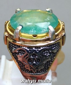 gambar Batu Cincin Zamrud Emerald Beryl Besar asli bersertifikat kolombia brazil afrika jumbo harga khasiat pria wanita_4