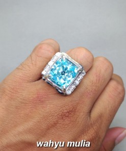harga Cincin Batu Permata Blue Topaz Octagon asli bersertifikat jenis london bagus cewek cowok natural_4