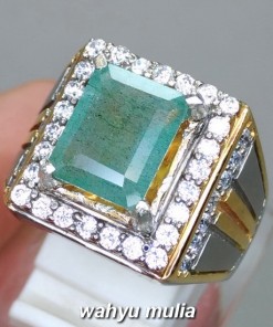 harga Cincin Batu Permata Emerald Beryl Jamrud Kotak asli bersertifikat natural ethiopia _1