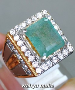 harga Cincin Batu Permata Emerald Beryl Jamrud Kotak asli bersertifikat natural ethiopia _2