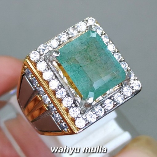 harga Cincin Batu Permata Emerald Beryl Jamrud Kotak asli bersertifikat natural ethiopia _2
