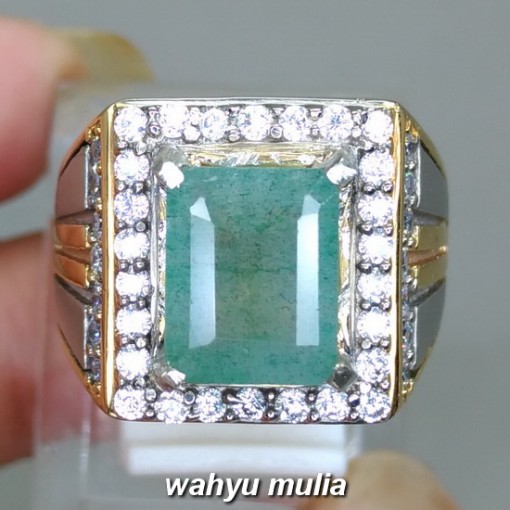 harga Cincin Batu Permata Emerald Beryl Jamrud Kotak asli bersertifikat natural ethiopia _3