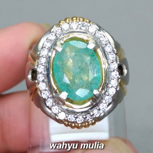 harga Permata Batu Cincin Jamrud Emerald Beryl asli cewek cowok hijau tua muda bersertifikat khasiat jenis asal_5