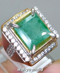 harga jual Cincin Batu Natural Zamrud Emerald Beryl Persegi asli bersertifikat khasiat ciri harga kolombia afrika_2