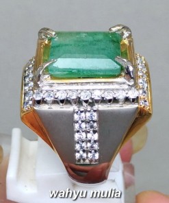 harga jual Cincin Batu Natural Zamrud Emerald Beryl Persegi asli bersertifikat khasiat ciri harga kolombia afrika_3