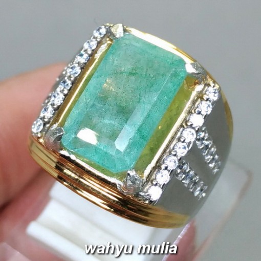 khasiat Batu Cincin Natural Zamrud Emerald Beryl kotak asli bersertifikat mustika harga kolombia_1