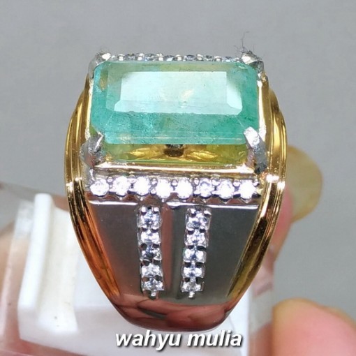khasiat Batu Cincin Natural Zamrud Emerald Beryl kotak asli bersertifikat mustika harga kolombia_3