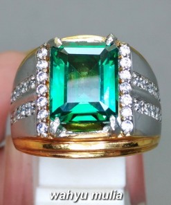 khasiat Cincin Batu Akik Green Topaz Hijau Kotak asli natural bersertifikat bagus berkualitas bening kristal pria wanita_5