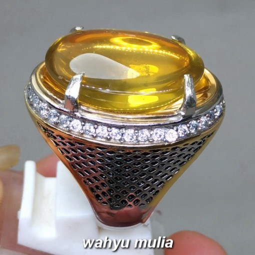 Foto Cincin Batu Kinyang emas kecubung Sitrin yakut Asli berkhodam berkhasiat bersertifikat bagus kalimantan harga ciri mantra_3