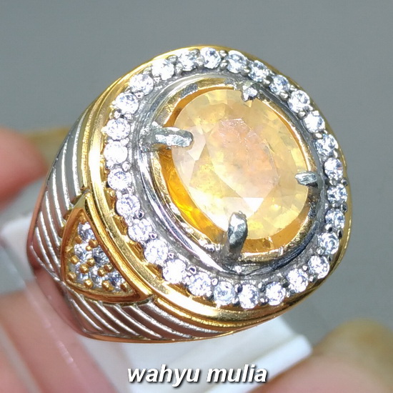 Batu Cincin Yellow Safir Yakut Kuning emas ori asli Kode 