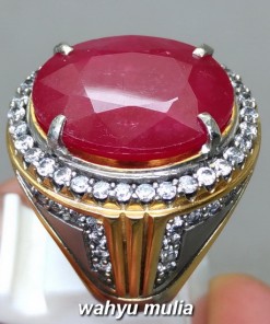 ciri Cincin Batu Natural Merah Ruby Cutting besar jumbo Asli berkhodam bersertifikat afrika birma khasiat jenis bongkahan_1
