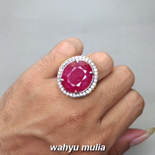 ciri Cincin Batu Natural Merah Ruby Cutting besar jumbo Asli berkhodam bersertifikat afrika birma khasiat jenis bongkahan_3