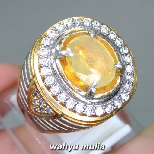 foto Batu Cincin Natural Yellow Safir Yakult asli berkhodam bersertifikat ciri harga manfaat afrika srilangka_2