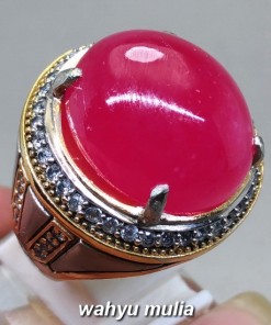 foto Cincin Batu Merah Delima Ruby Jumbo Asli bersertifikat berkhodam kegunaan harga murah bagus koleksi afrika birma_1