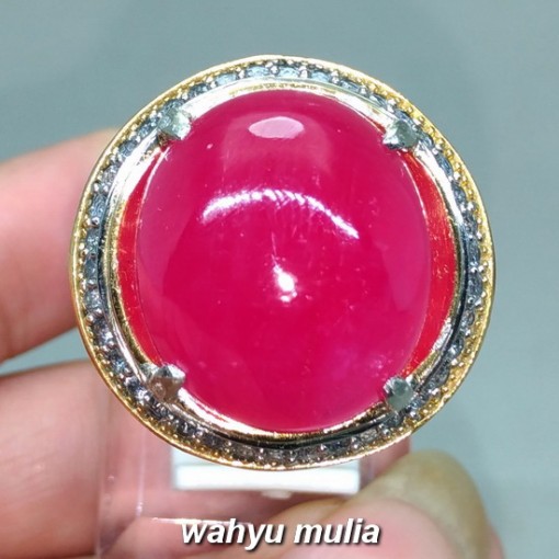foto Cincin Batu Merah Delima Ruby Jumbo Asli bersertifikat berkhodam kegunaan harga murah bagus koleksi afrika birma_2