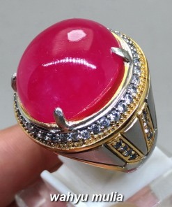 foto Cincin Batu Merah Delima Ruby Jumbo Asli bersertifikat berkhodam kegunaan harga murah bagus koleksi afrika birma_3