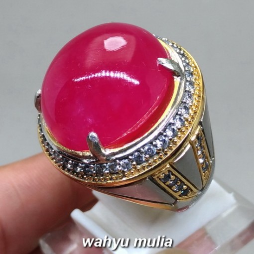 foto Cincin Batu Merah Delima Ruby Jumbo Asli bersertifikat berkhodam kegunaan harga murah bagus koleksi afrika birma_3