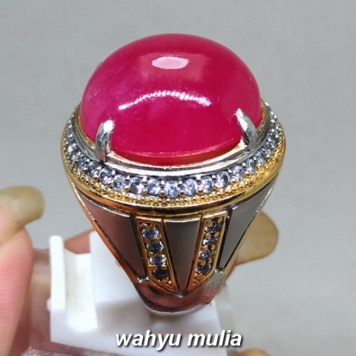 foto Cincin Batu Merah Delima Ruby Jumbo Asli bersertifikat berkhodam kegunaan harga murah bagus koleksi afrika birma_4
