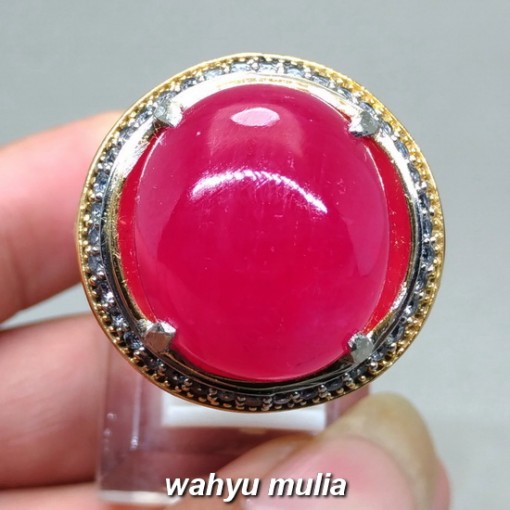 foto Cincin Batu Merah Delima Ruby Jumbo Asli bersertifikat berkhodam kegunaan harga murah bagus koleksi afrika birma_6