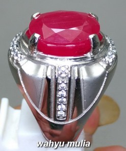 gambar Cincin Batu Akik Natural Merah Delima Ruby Cutting Asli berkhodam ber memo kegunaan harga murah bagus energi tarikan_3