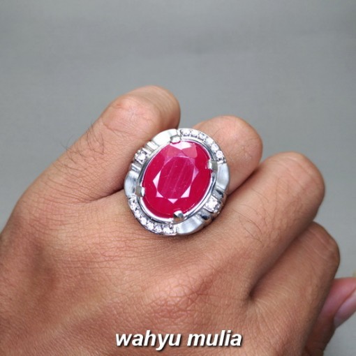 gambar Cincin Batu Akik Natural Merah Delima Ruby Cutting Asli berkhodam ber memo kegunaan harga murah bagus energi tarikan_4