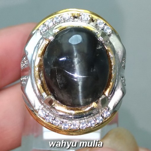 gambar Cincin Batu Mata Kucing hitam Scapolite cat eye asli bersertifikat berkhodam mantra bacaan khasiat_2