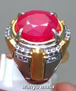 image Batu Cincin Permata Natural Merah Delima Ruby Cutting Asli berkhodam bersertifikat mustika tarikan birma mozambiq harga jenis_3